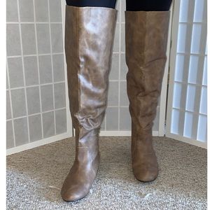 NWOT Brown/Tan Over the Knee Boots